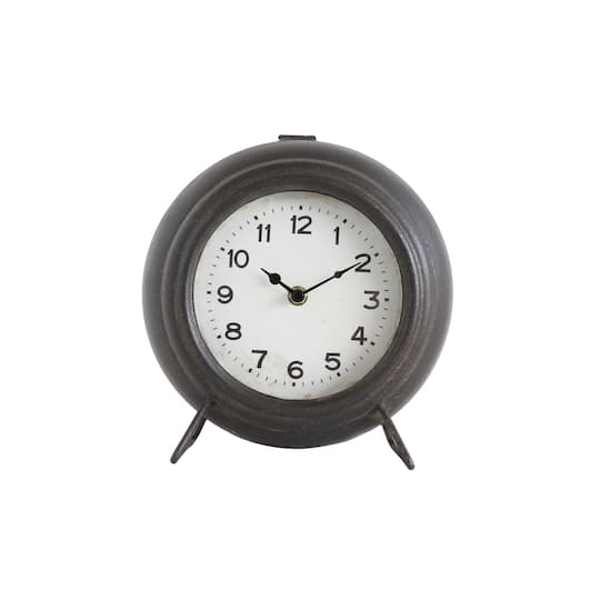 Hello Honey® 9'' Black Metal Mantel Clock